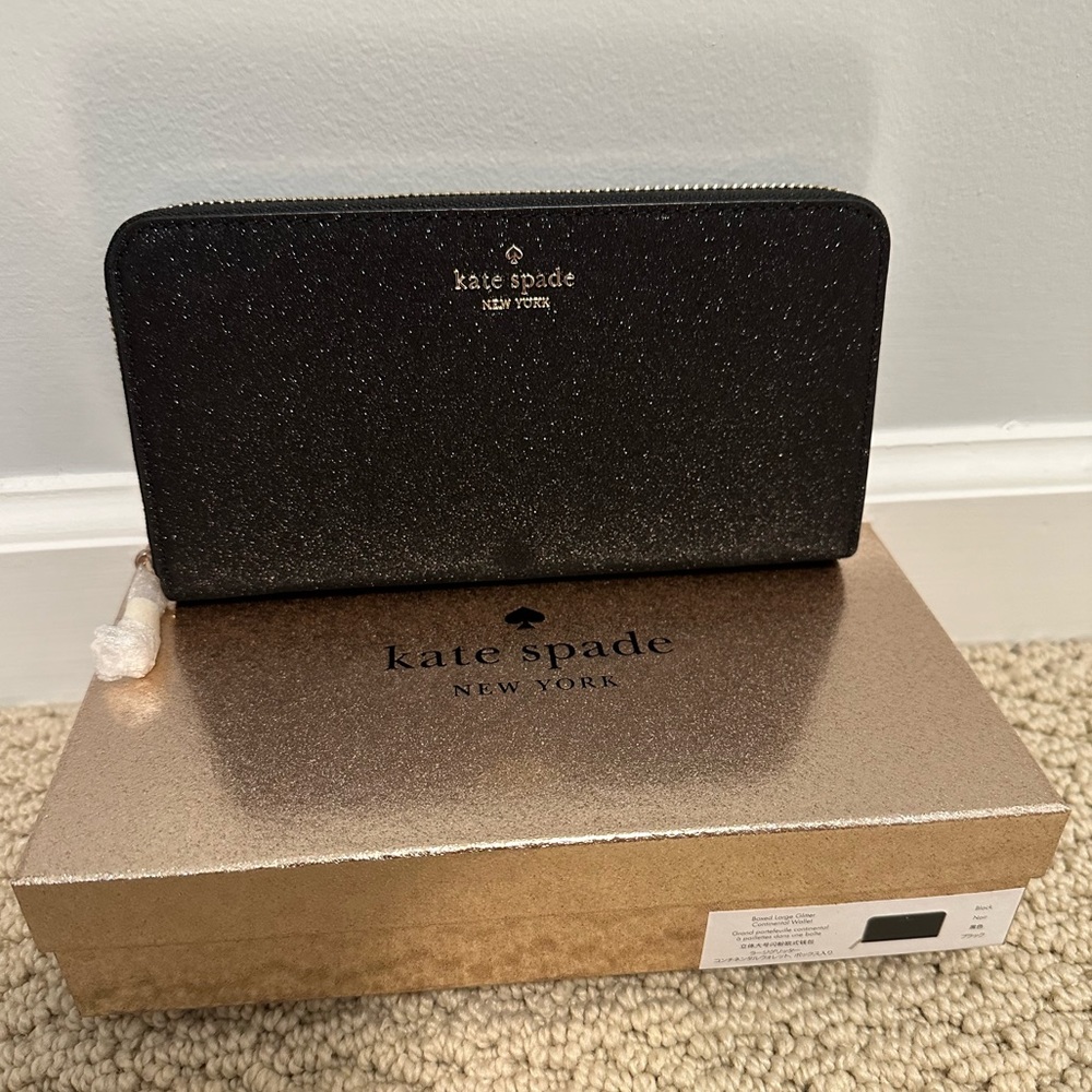 Kate Spade Glittery Black Wallet